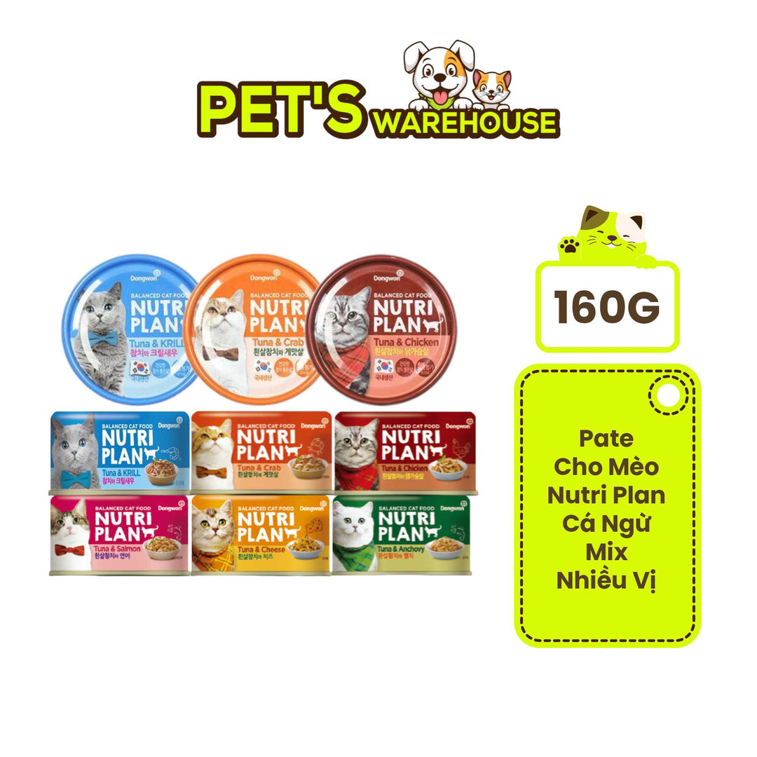 Pate Cho Mèo Nutri Plan Cá Ngừ Mix,Mèo Trưởng Thành, Lon 160g