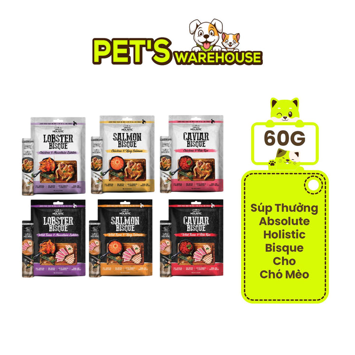 Súp Thưởng Cho Chó Mèo Absolute Holistic Bisque, 60g (Túi 5 Tuýp)