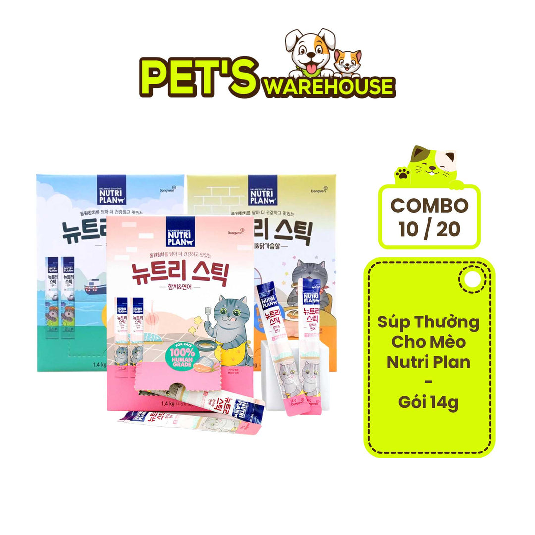 [Combo 10 - 20 Stick] Súp Thưởng Cho Mèo Nutri Plan, Thanh 14g