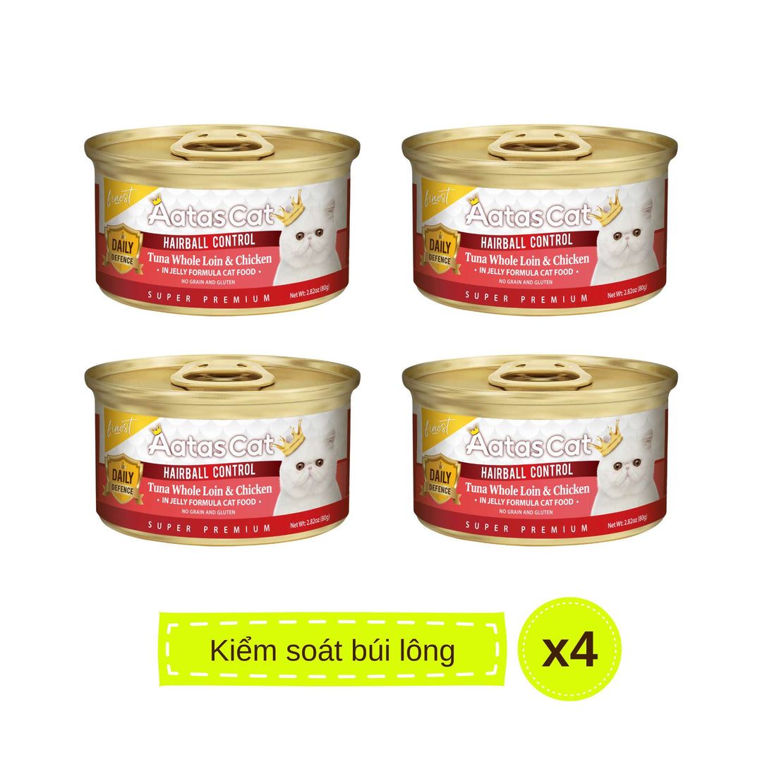 Pate Aatas Daily Defence, hỗ trợ chức năng cho mèo, lon 80g