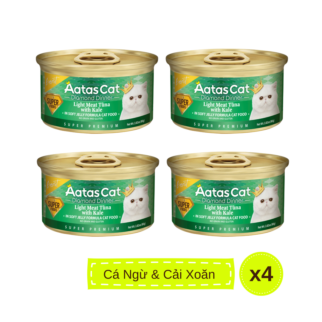 Pate Aatas Diamond Cao Cấp Mèo Mọi Lứa Tuổi Lon 80G
