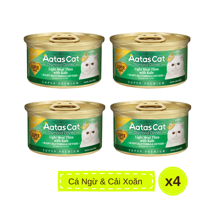 Pate Aatas Diamond Cao Cấp Mèo Mọi Lứa Tuổi Lon 80G