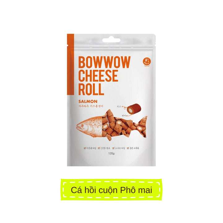 [120G] Snack Bowwow Gà - Cá Hồi Phô Mai Chó Mọi Lứa Tuổi