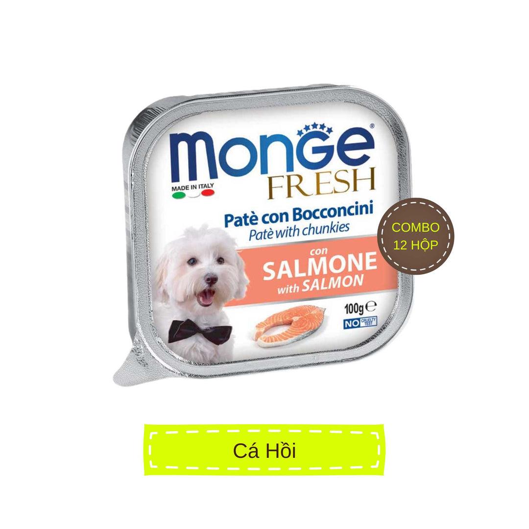 [Combo 12-24 hộp] Pate cho chó Monge nhiều vị, nhập khẩu từ Ý, 100g