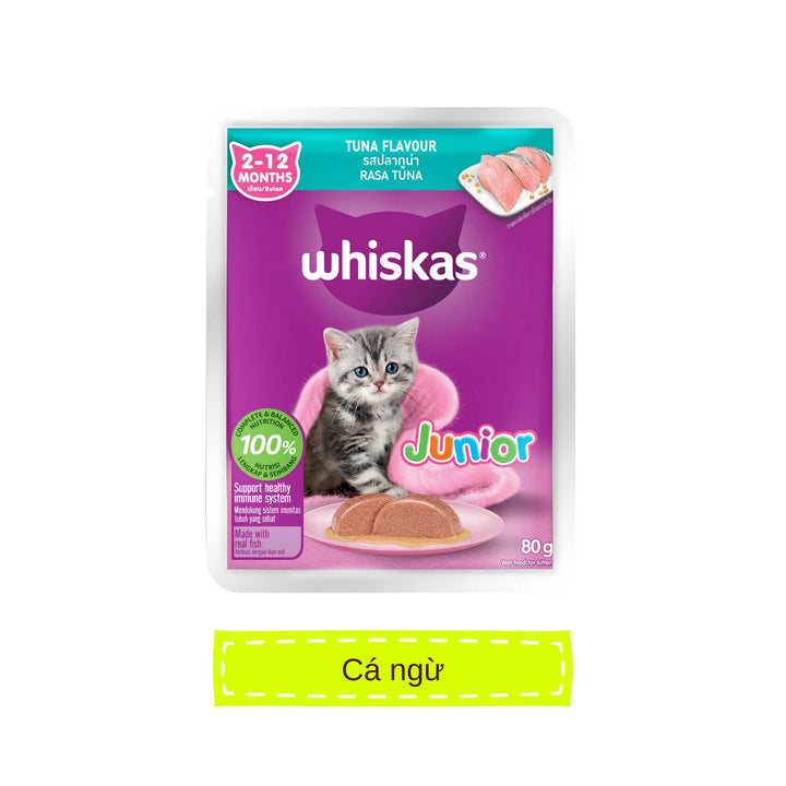 [Combo of 14 packs] Whiskas Kitten Pate, 80g Pack, Assorted Flavors
