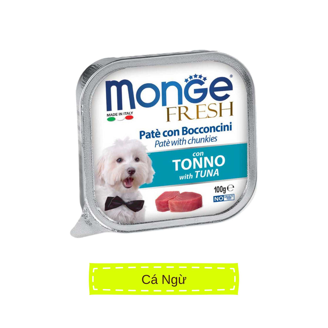 [Combo 12 hộp] Pate cho chó Monge nhiều vị, nhập khẩu từ Ý, 100g