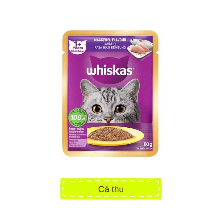 [Combo 14 gói] Pate Whiskas Mèo Trưởng Thành Gói 80G
