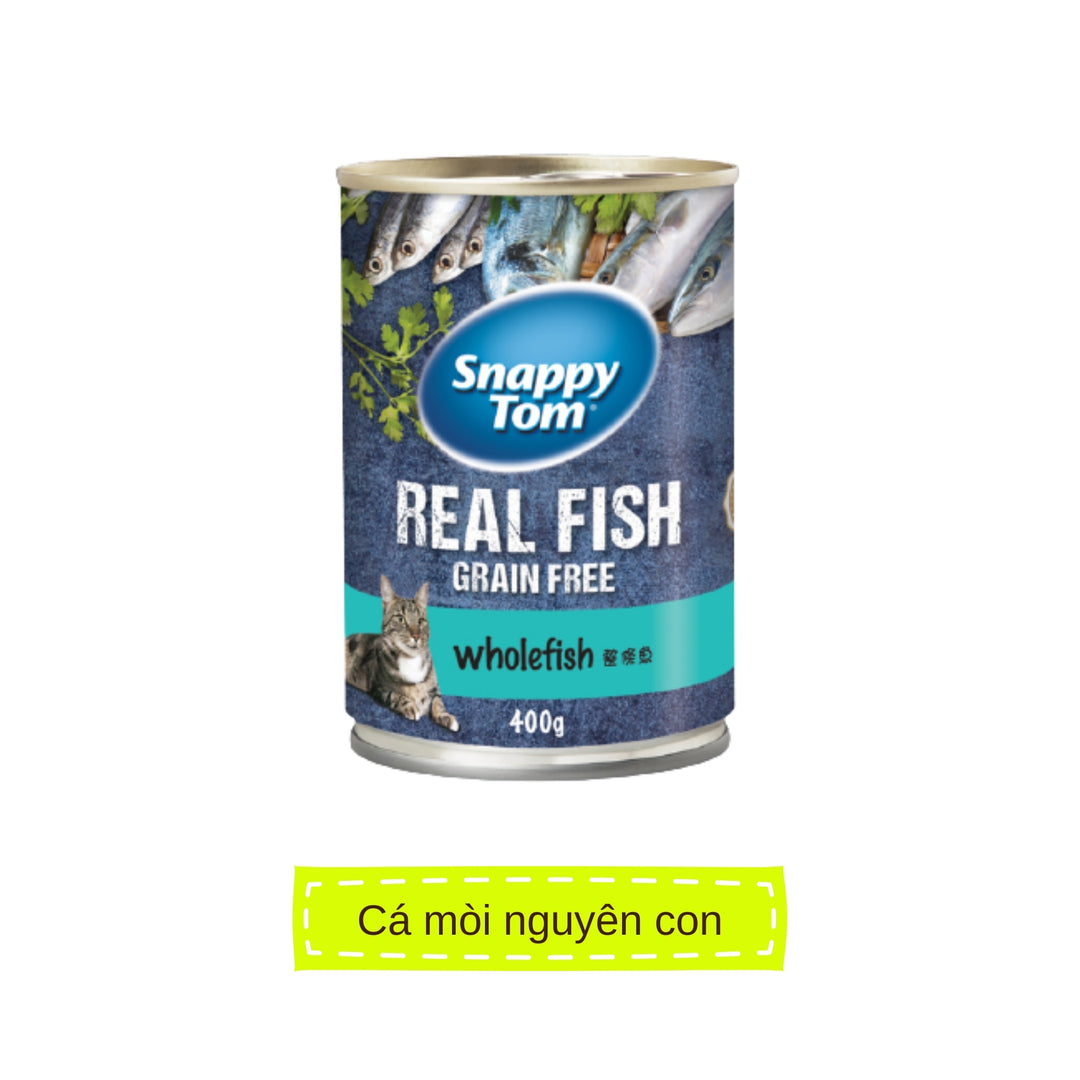 Pate Snappy Tom Real Fish Mèo Lon 400G