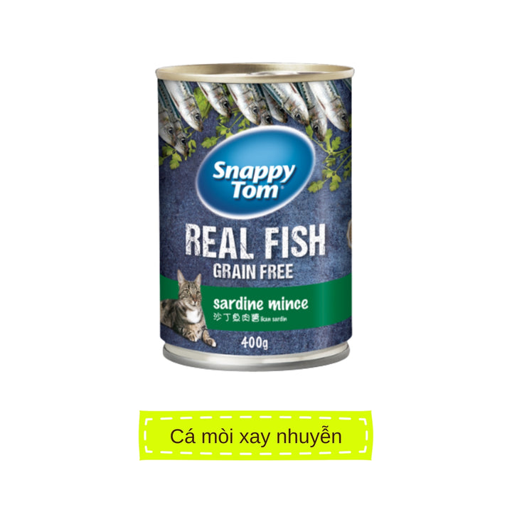 Pate Snappy Tom Real Fish Mèo Lon 400G
