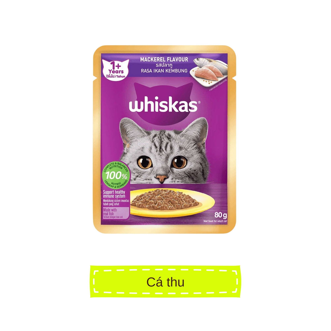 Pate Whiskas Mèo Trưởng Thành Gói 80G