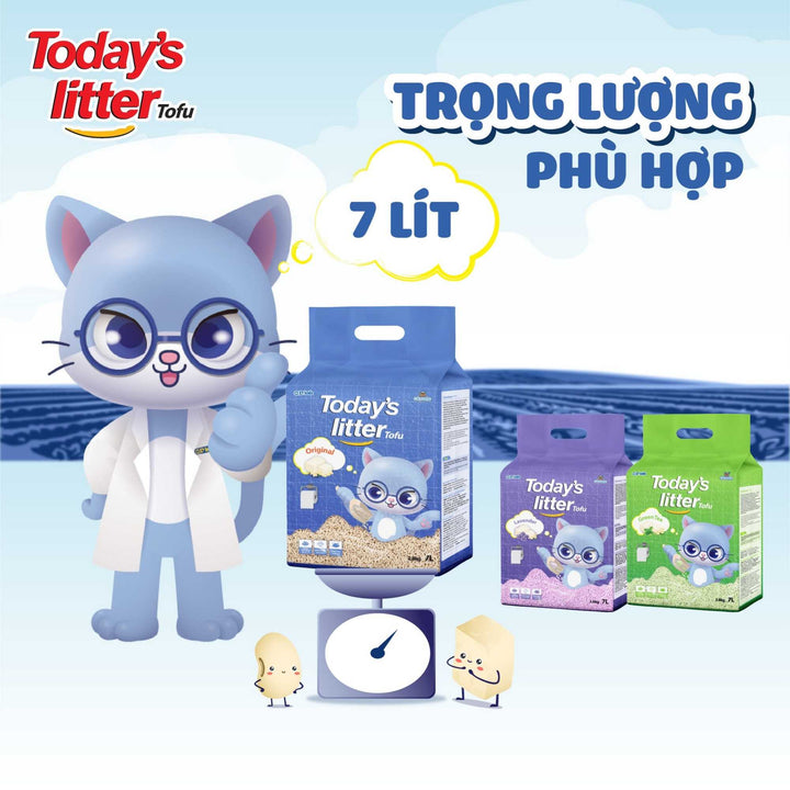 Cát Vệ Sinh Đậu Nành Today's Litter Tofu Cho Mèo, Vón Cục Nhanh, Hương Thơm Dễ Chịu, 7L