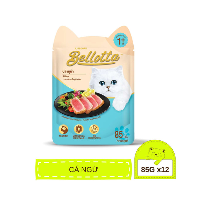 [Combo 12 Gói] Pate Mèo Bellotta Cá Ngừ Mix Vị, Mèo Trưởng Thành, Gói 85g