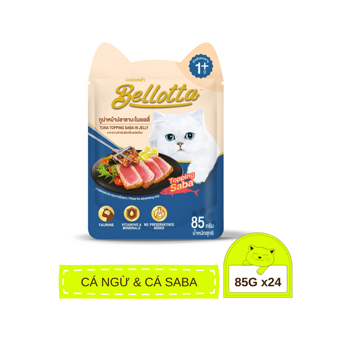 [Combo 24 Gói] Pate Mèo Bellotta Cá Ngừ Mix Vị, Mèo Trưởng Thành, Gói 85g