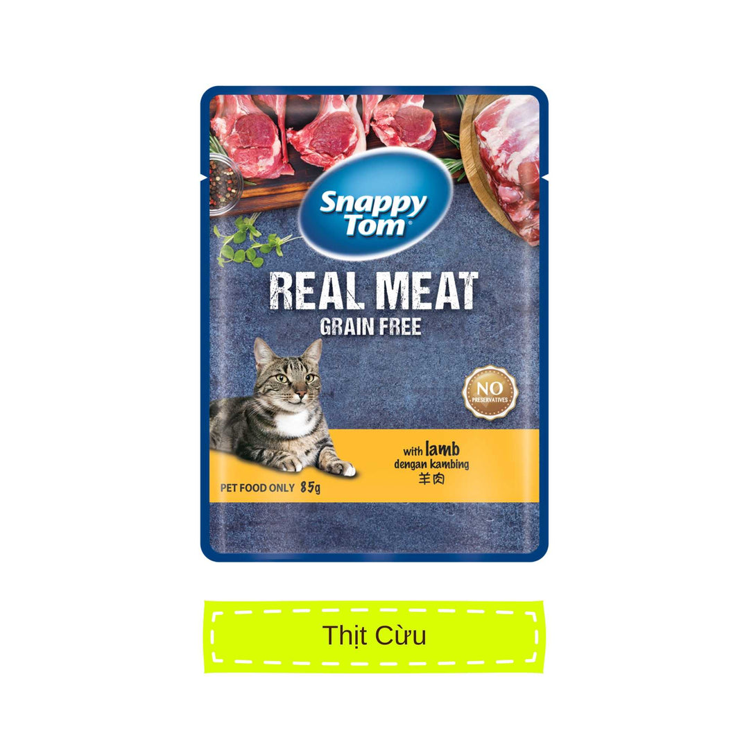 Combo 24 gói Pate Snappy Tom Real Fish Mèo 85G
