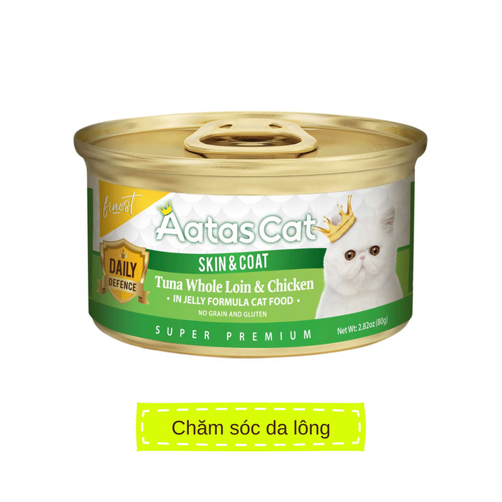 Pate Aatas Daily Defence, hỗ trợ chức năng cho mèo, lon 80g