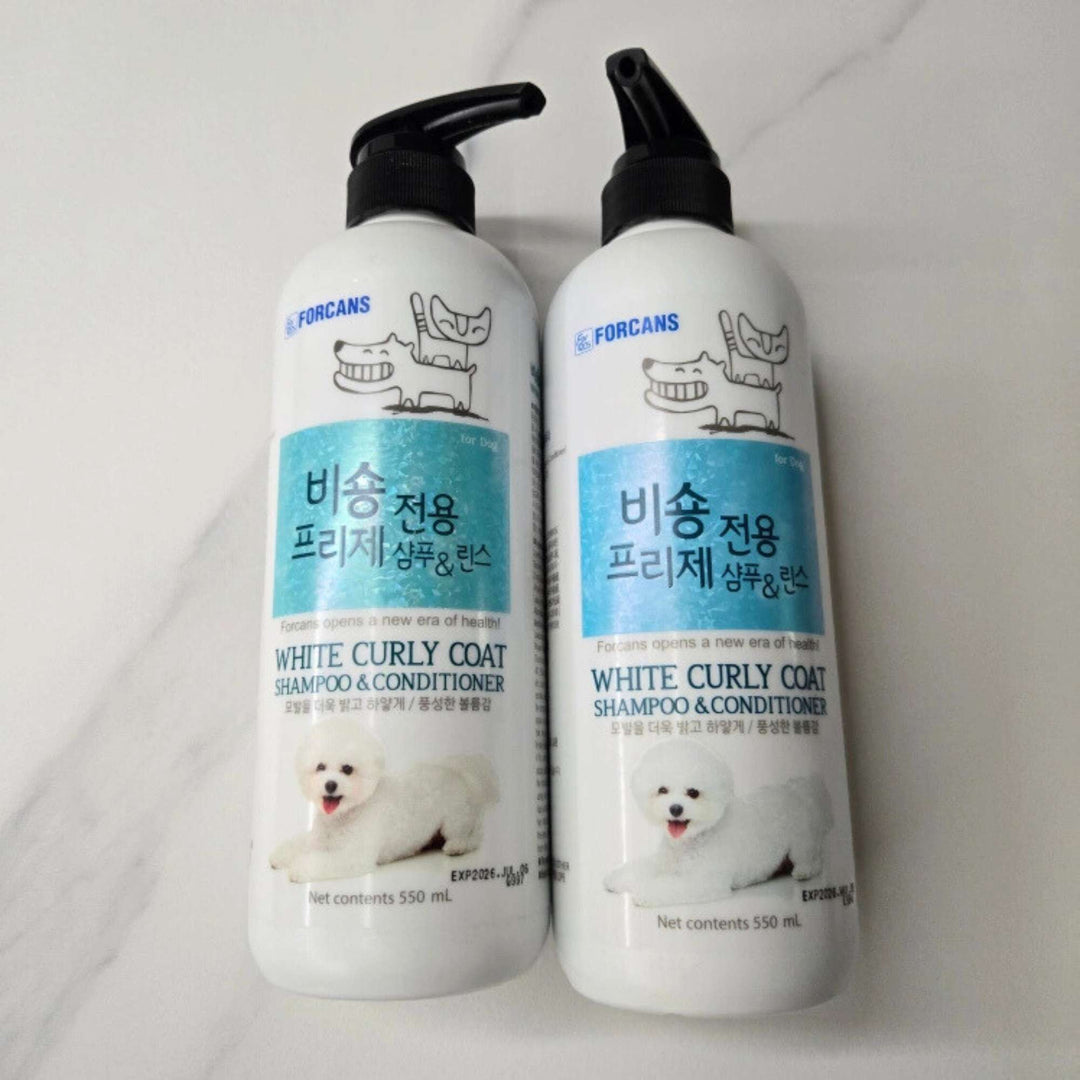 Dầu Gội Forcans Cho Chó Lông Xoăn Trắng, Chó Shih Tzu Da Nhạy Cảm, Chai 550ml