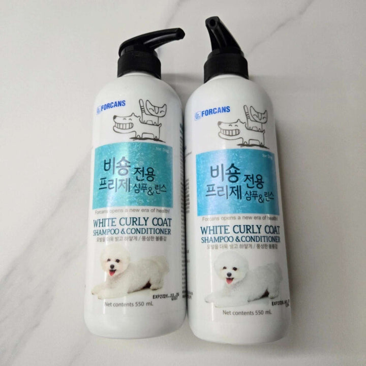 Dầu Gội Forcans Cho Chó Lông Xoăn Trắng, Chó Shih Tzu Da Nhạy Cảm, Chai 550ml