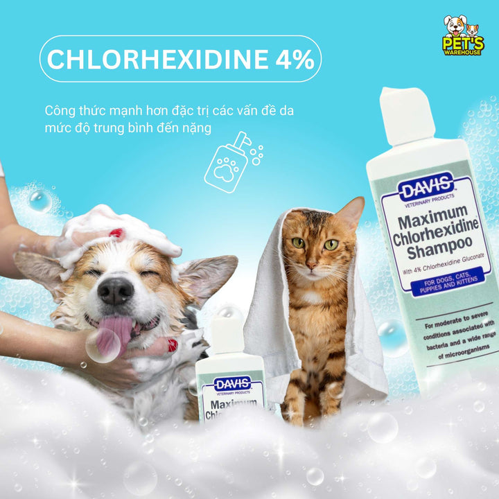 Sữa Tắm Davis Hỗ Trợ Nấm Viêm Da Cho Chó Mèo, Chai 355Ml