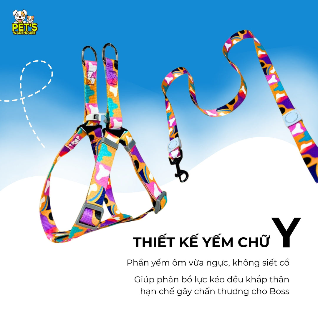 Dây Dắt Yếm Cho Chó Mèo T&D Diamonds Lucky/Collar, Thời Trang, Nhiều Size