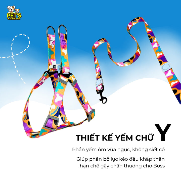 Dây Dắt Yếm Cho Chó Mèo T&D Diamonds Lucky/Collar, Thời Trang, Nhiều Size