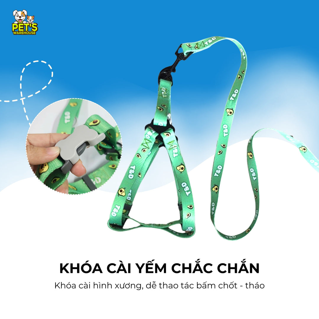 Dây Dắt Yếm Cho Chó Mèo T&D Diamonds Lucky/Collar, Thời Trang, Nhiều Size