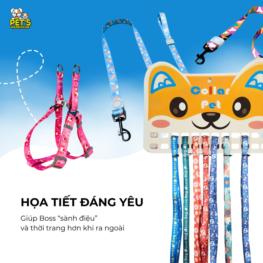 Dây Dắt Yếm Cho Chó Mèo T&D Diamonds Lucky/Collar, Thời Trang, Nhiều Size
