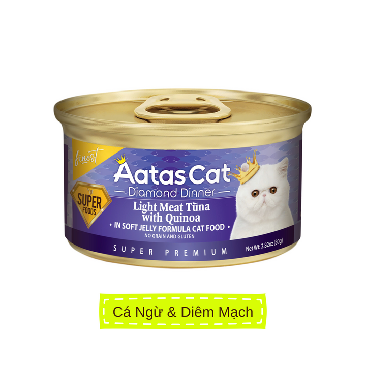 Pate Aatas Diamond Cao Cấp Mèo Mọi Lứa Tuổi Lon 80G