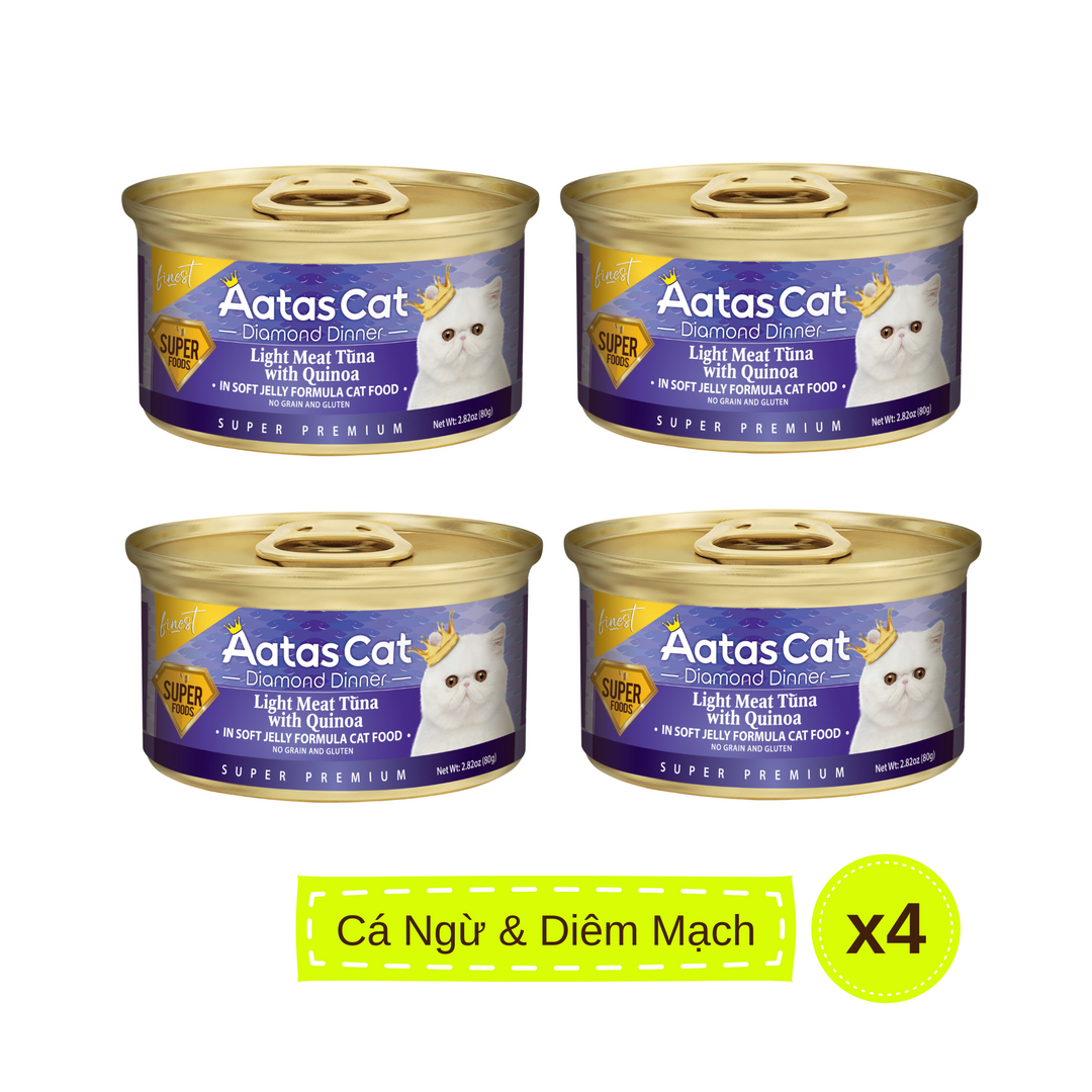 Pate Aatas Diamond Cao Cấp Mèo Mọi Lứa Tuổi Lon 80G