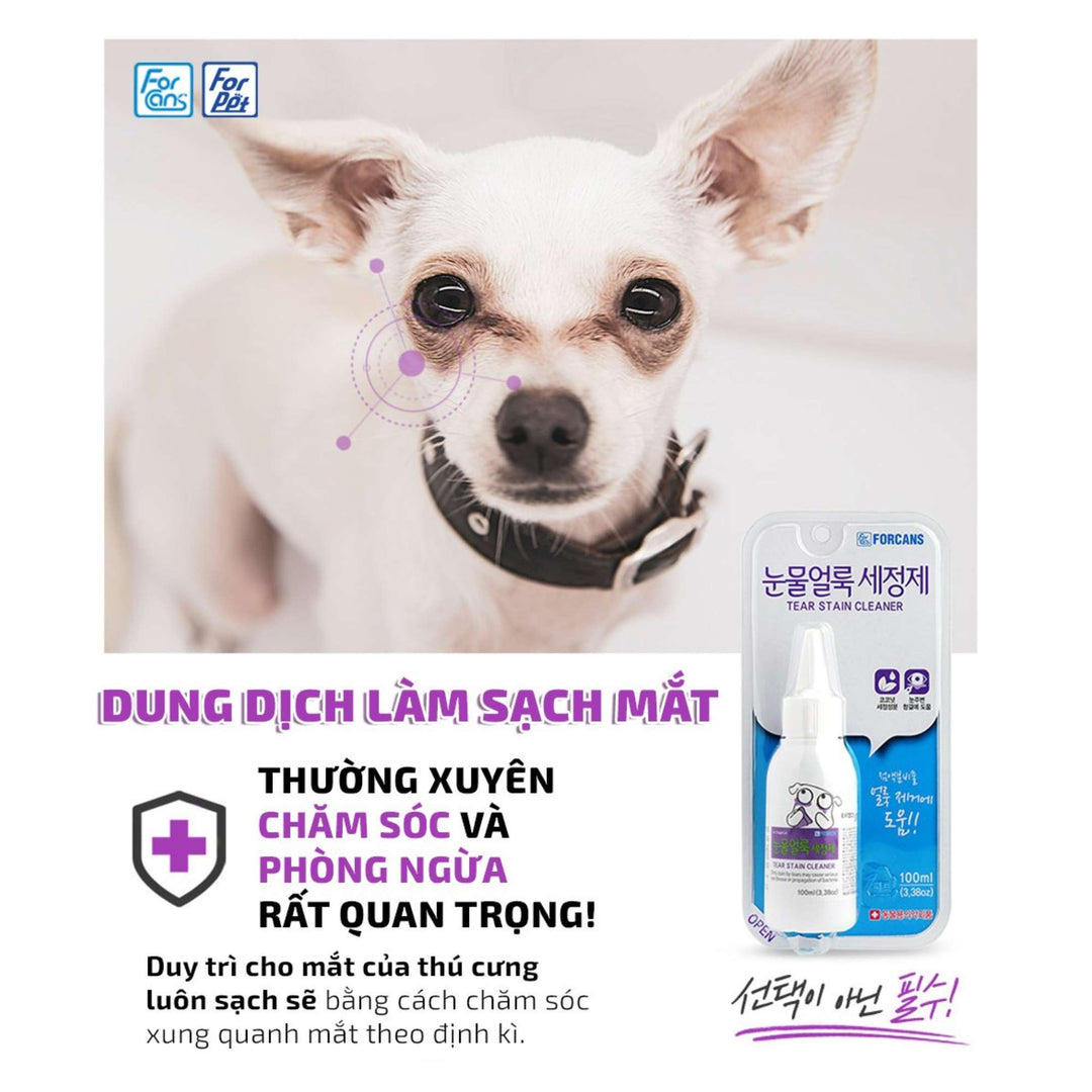 Dung Dịch Vệ Sinh Mắt, Tai Forcans Cho Chó Mèo, 100ML
