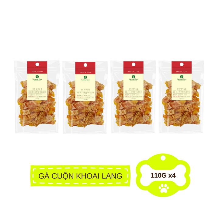 Snack Natural Core Khoai Lang Sấy Dẻo, Thịt Cuộn Khoai Lang Cho Chó