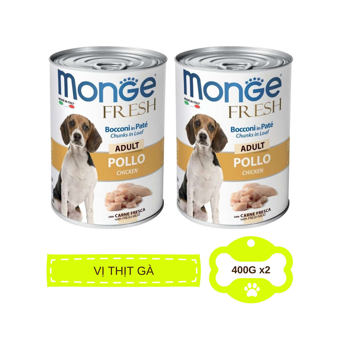 Pate Monge Cho Chó Trưởng Thành Nhiều Vị , Lon 400g