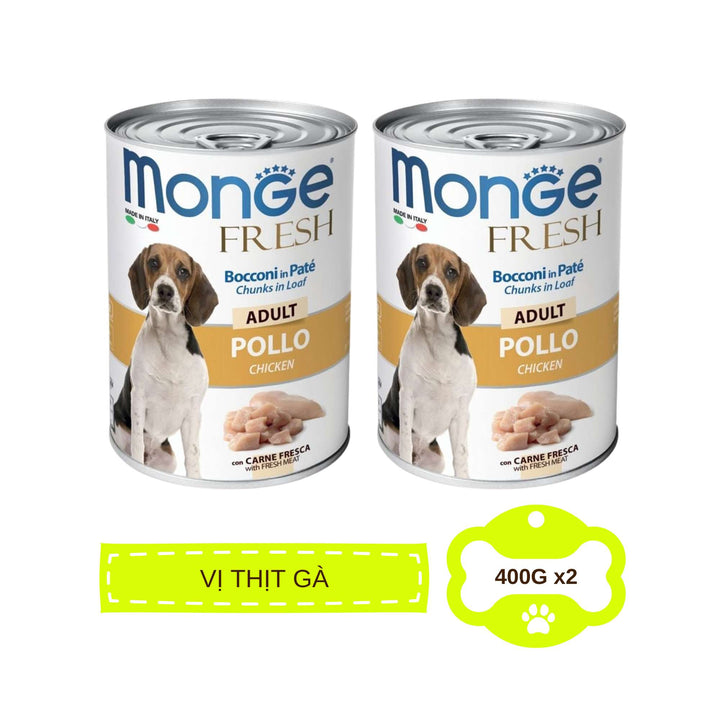 Pate Monge Cho Chó Trưởng Thành Nhiều Vị , Lon 400g