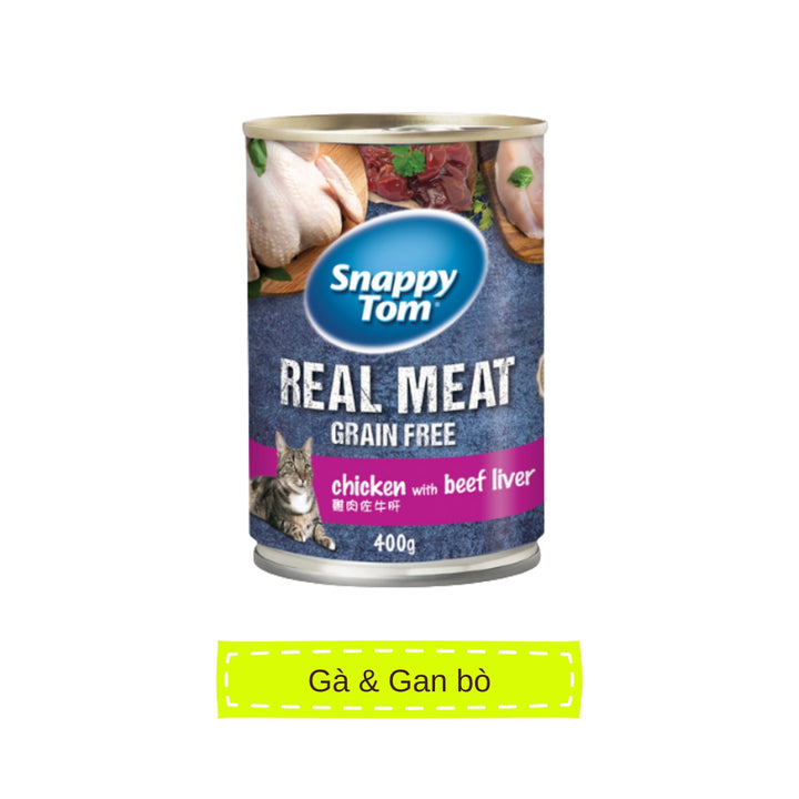 Pate Snappy Tom Real Fish Mèo Lon 400G