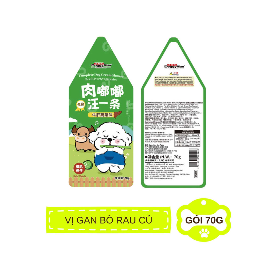 Pate Sốt Kem DoggyMan Cho Chó, Gói 70g, Có Mix Vị