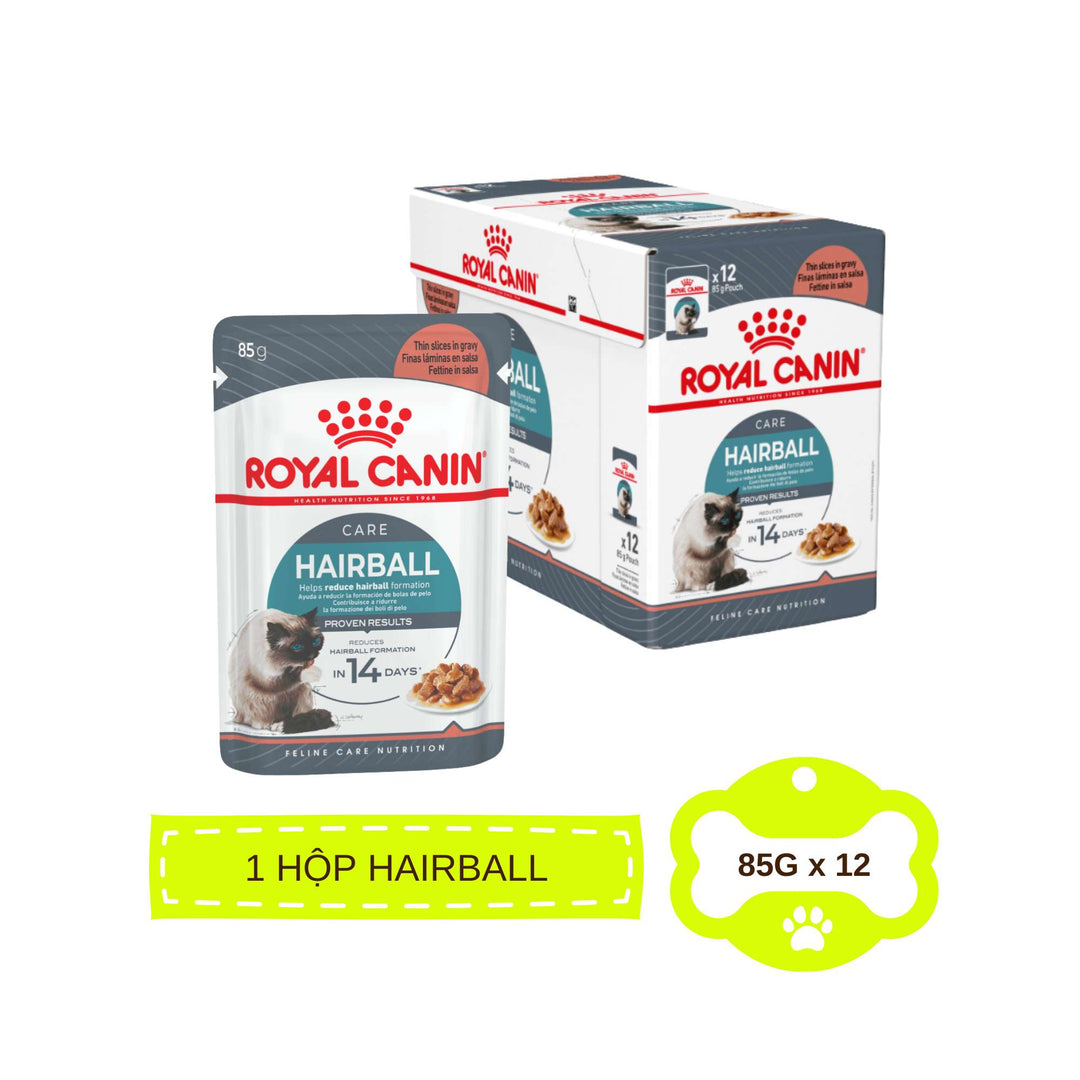 [Combo 3 - 12 Gói] Pate Mèo Royal Canin Hair&Skin, HairBall, Gói 85g