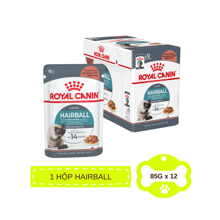 [Combo 3 - 12 Gói] Pate Mèo Royal Canin Hair&Skin, HairBall, Gói 85g