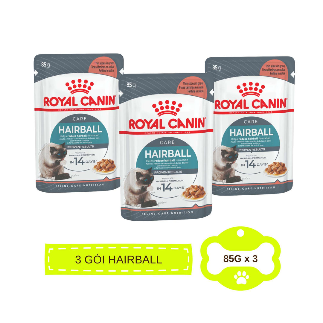 [Combo 3 - 12 Gói] Pate Mèo Royal Canin Hair&Skin, HairBall, Gói 85g