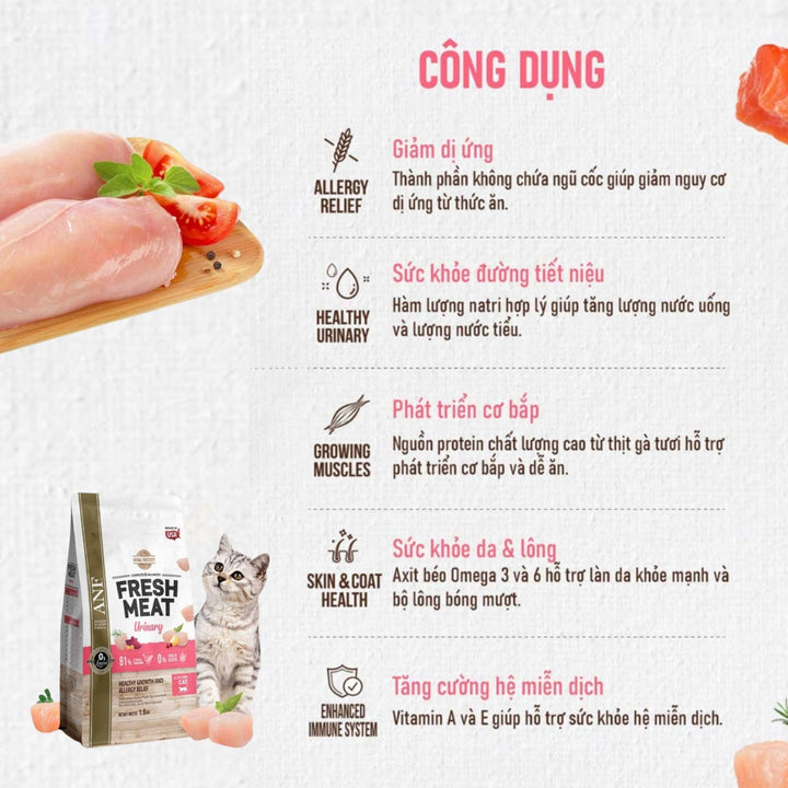 Hạt ANF Fresh Meat Gấp Đôi Thịt Tươi Cho Mèo Mọi Lứa Tuổi, Túi 1.6Kg