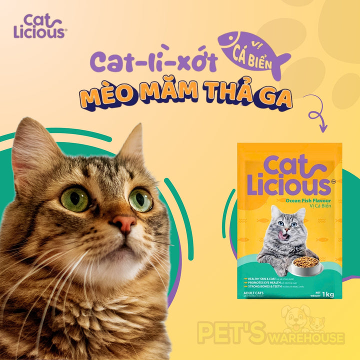 Hạt Cat Licious Cho Mèo Trưởng Thành, Vị Cá Biển, 1Kg