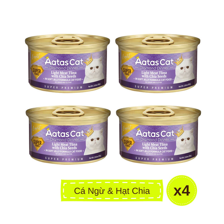 Pate Aatas Diamond cao cấp cho mèo mọi lứa tuổi, lon 80g