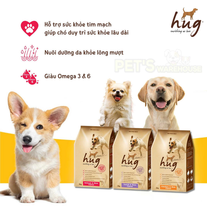 Hạt Cho Chó Trưởng Thành Hug, Túi 2Kg