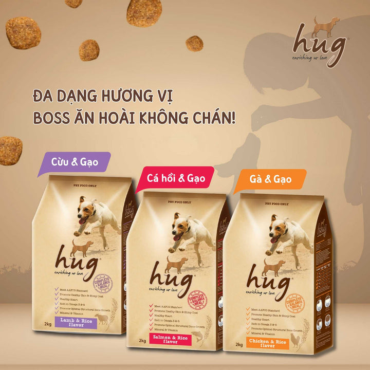 Hạt Cho Chó Trưởng Thành Hug, Túi 2Kg