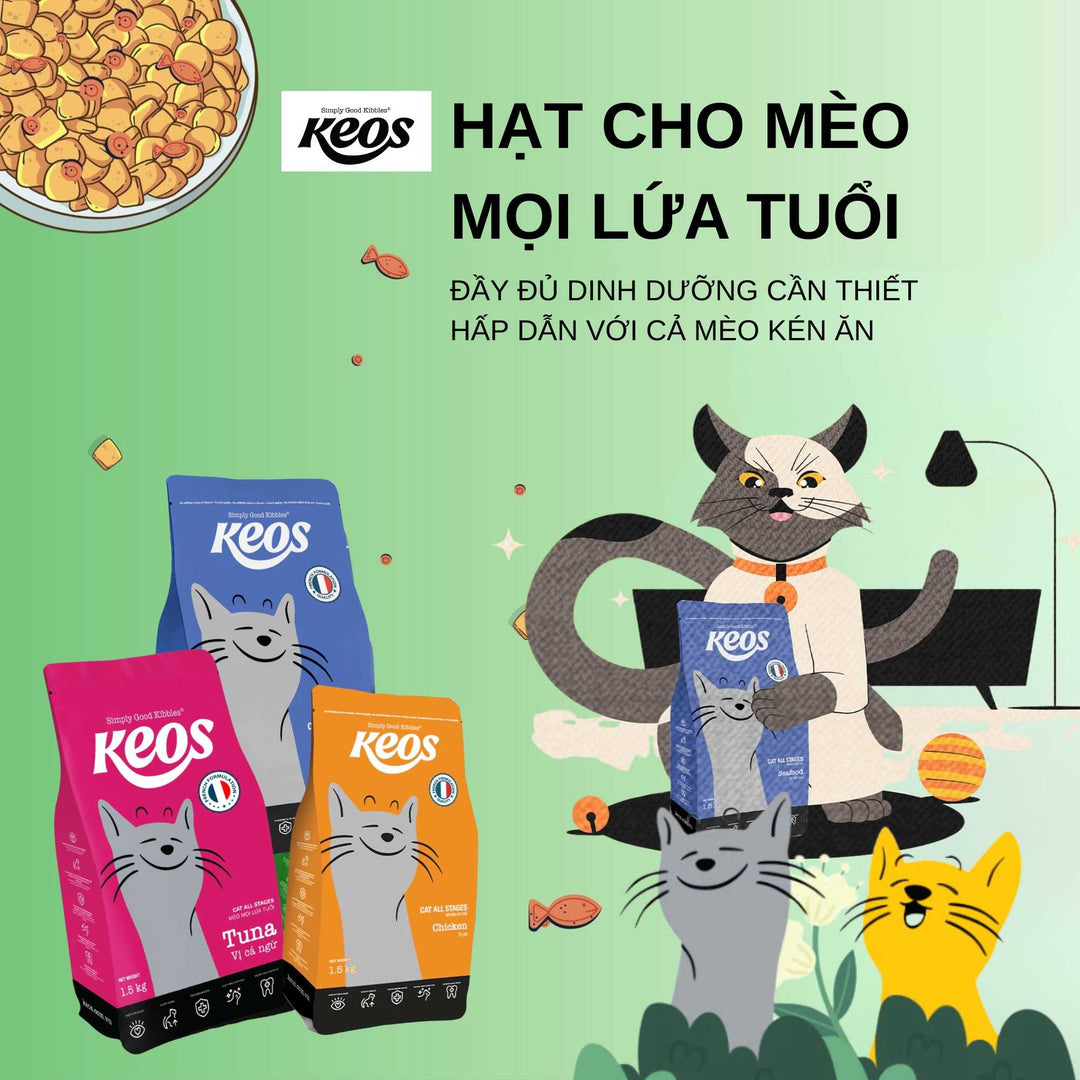 [350g - 1.5Kg] Hạt Keos Cho Mèo Mọi Lứa Tuổi, Nhiều Vị