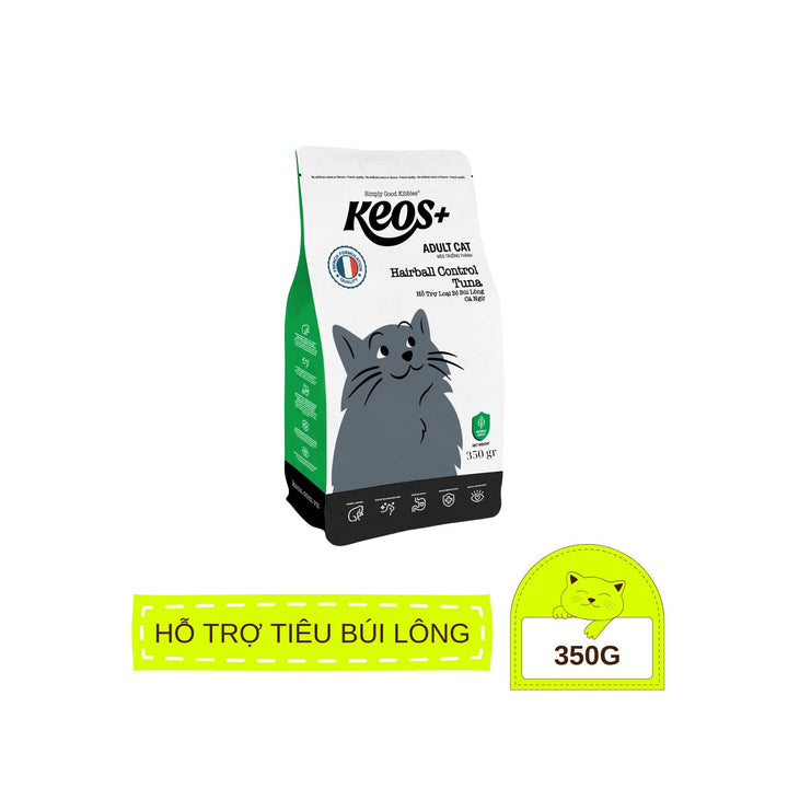 [350g - 1.5Kg] Hạt Keos+ Cho Mèo Trưởng Thành, Hỗ Trợ Tiết Niệu, Tiêu Búi Lông