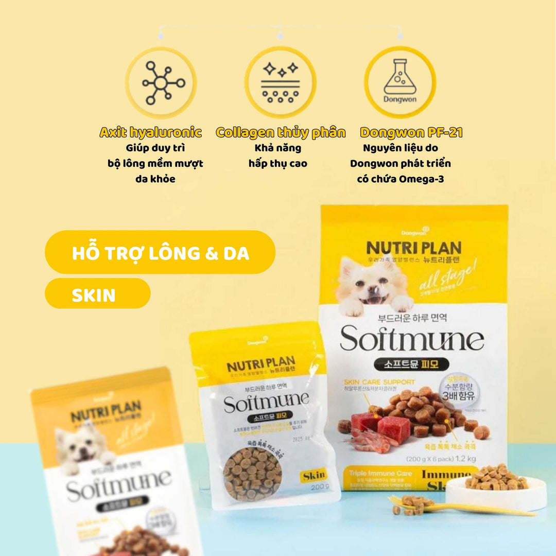 Hạt Mềm Cao Cấp Nutri Plan Softmune Cho Chó, Hỗ Trợ Lông Da & Xương Khớp, 1.2Kg