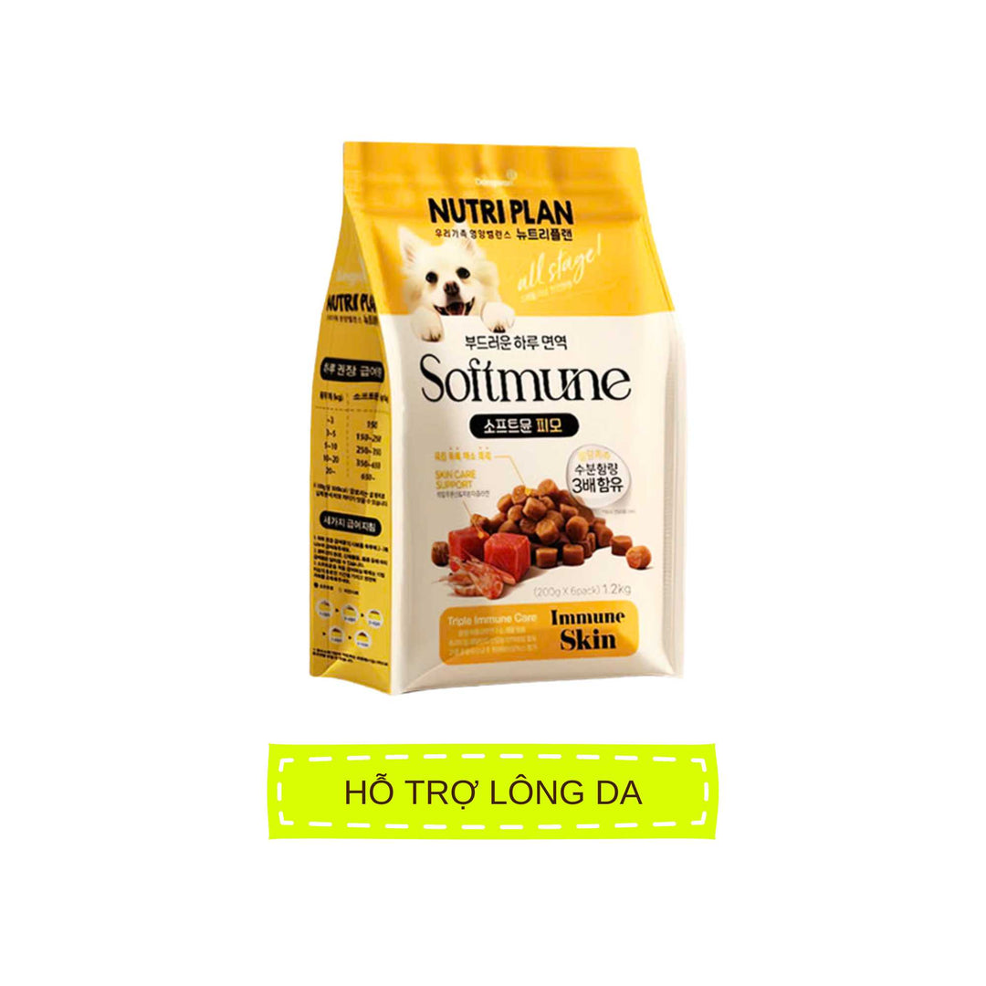 Hạt Mềm Cao Cấp Nutri Plan Softmune Cho Chó, Hỗ Trợ Lông Da & Xương Khớp, 1.2Kg