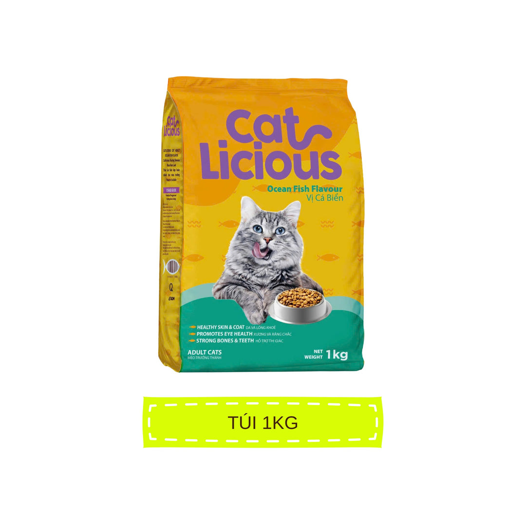 Hạt Cat Licious Cho Mèo Trưởng Thành, Vị Cá Biển, 1Kg