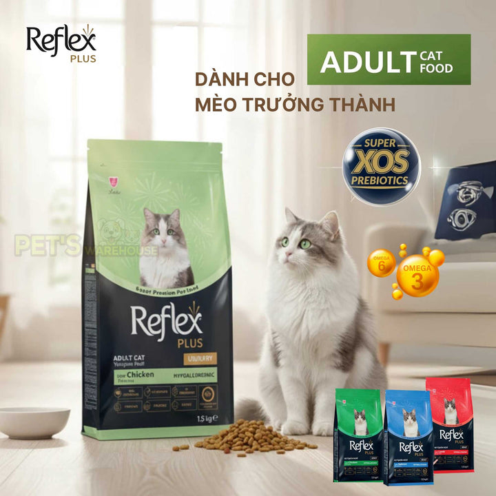 Hạt Reflex Plus Thổ Nhĩ Kỳ cho mèo mọi lứa tuổi, 1.5kg