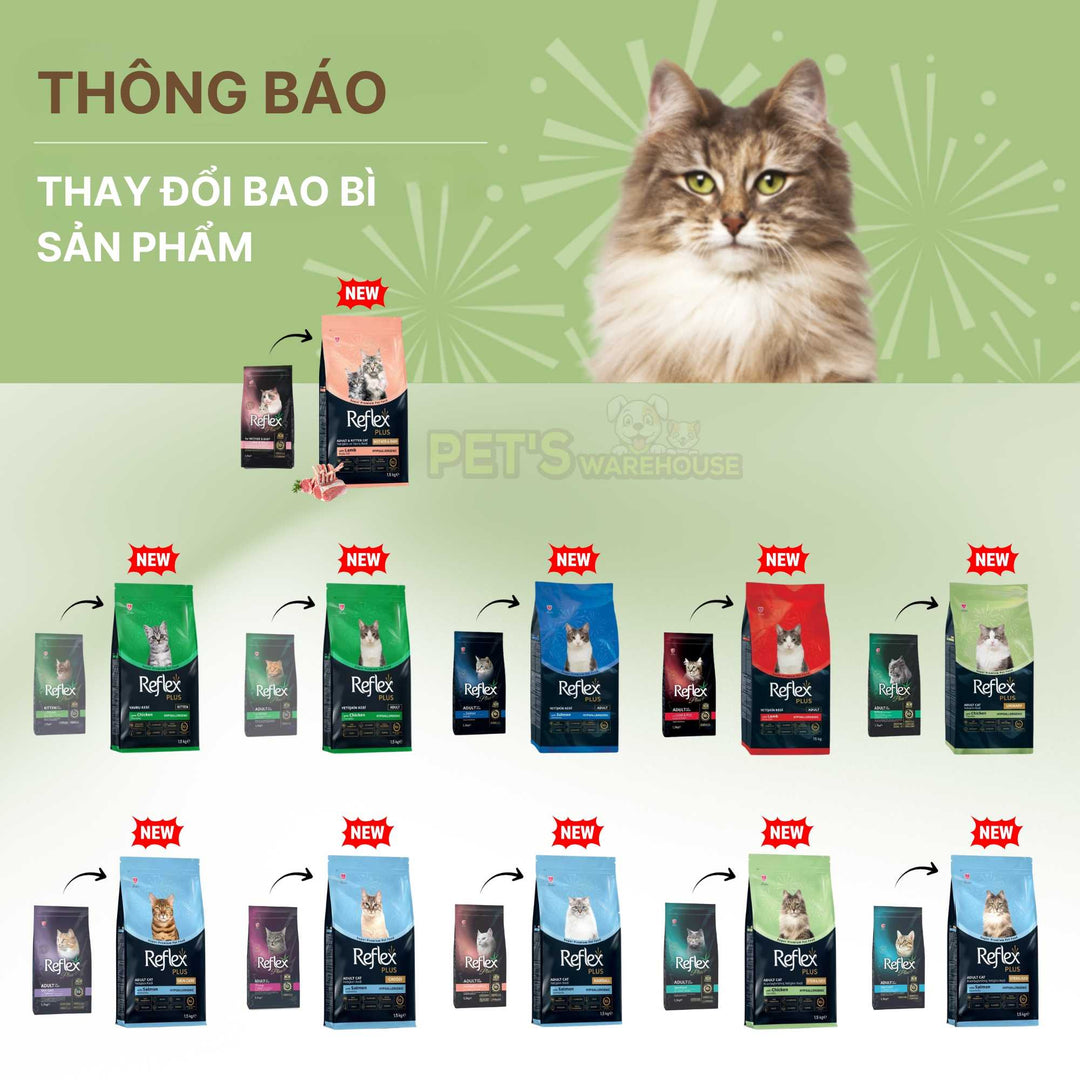 Hạt Reflex Plus Thổ Nhĩ Kỳ cho mèo mọi lứa tuổi, 1.5kg