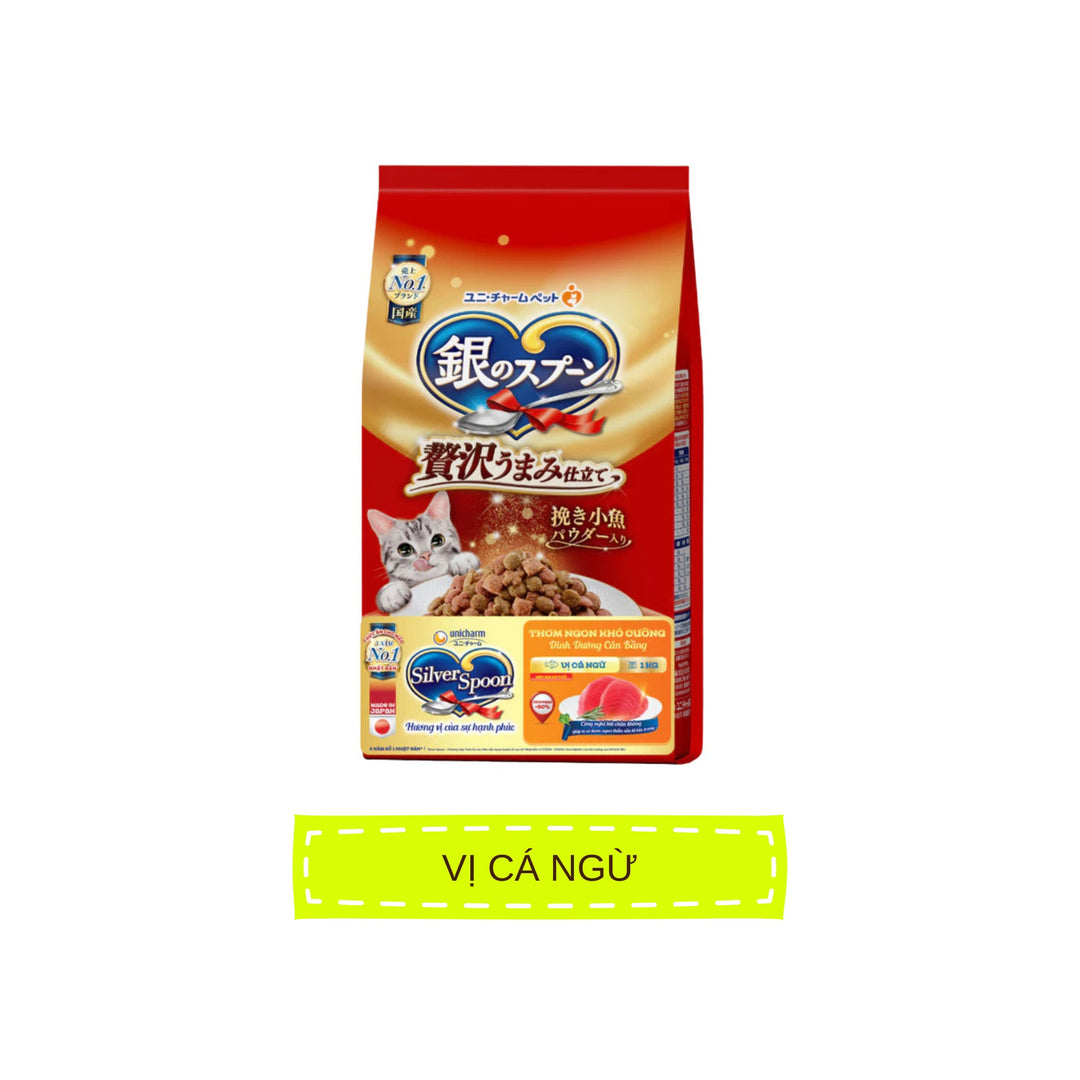 Hạt Silver Spoon (Nhật Bản) Cho Mèo Mọi Lứa Tuổi, Dòng Thơm Ngon, Túi 1Kg